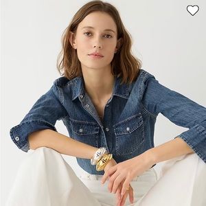 J Crew Denim Western Shirt with pearl snap buttons